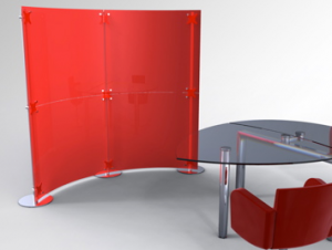 Trennwandsysteme Büro Acrylglas rot